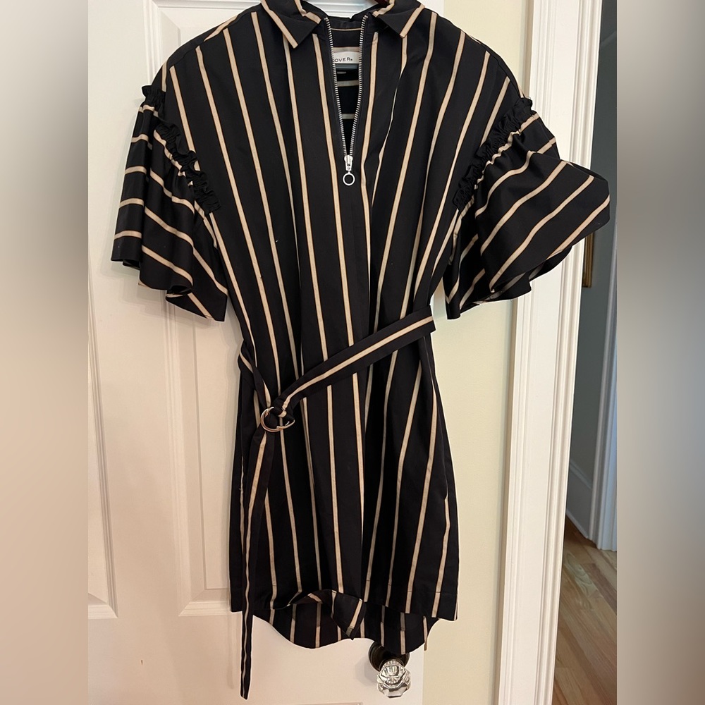 Lover the Label navy belted dress. Worn once. Very thick cotton. Pockets. US 4